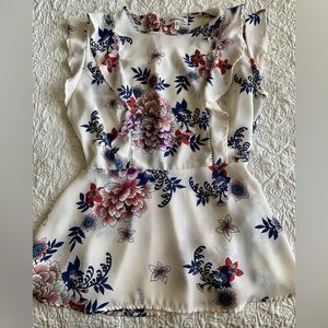 Floral Print Blouse With Delicate Ruffle Detail